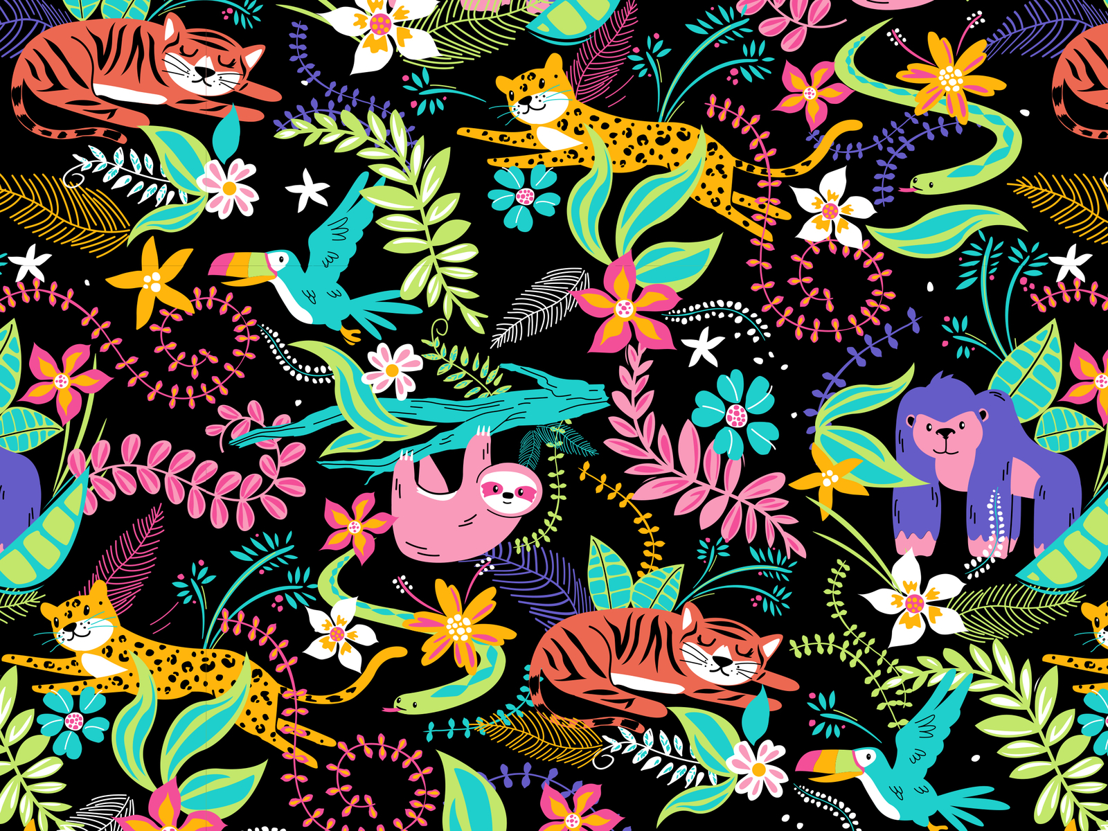 Jungle Pattern by Daniel Stevens on Dribbble