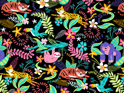 Jungle Pattern By Daniel Stevens On Dribbble