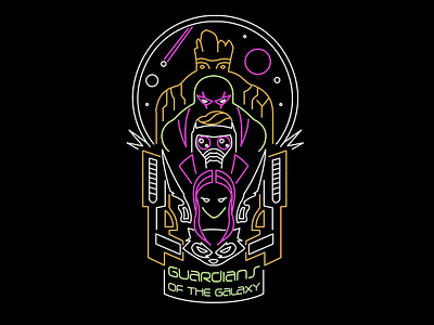 Guardians of the Galaxy graphic graphic design graphic tee graphicart groot guardiansofthegalaxy icon illustrated illustration line art marvel marvelcomics neon pop culture sign design space