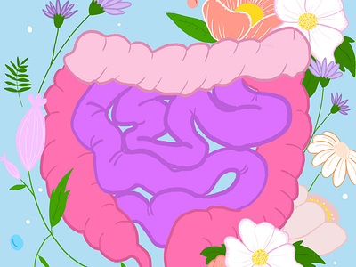 Gut Love art illustration illustrator procreate ulcerative colitis awareness