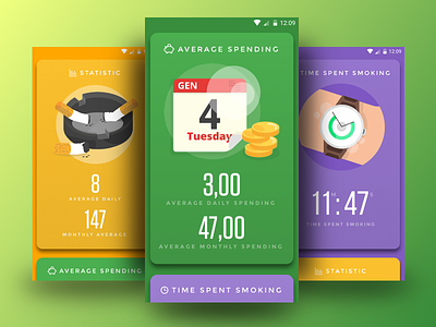 Cigs Counter APP android app cigs concept counter interface mobile ui