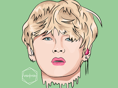 Illustration of V from BTS