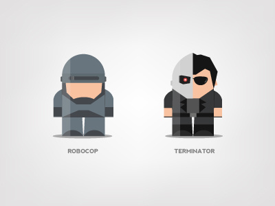 Mini Superheroes: Robocop, Terminator brohouse character design digital art horia oane illustration robocop terminator the avengers characters