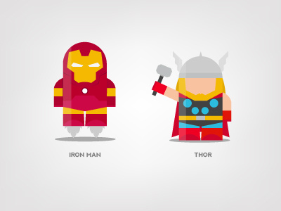 Mini Superheroes: Iron Man, Thor brohouse character design digital art horia oane illustration iron man the avengers characters thor