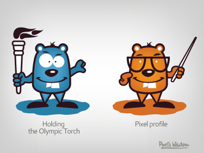 Pixel's Wisdom_2 brohouse characters comic illustration olympic torch pixel