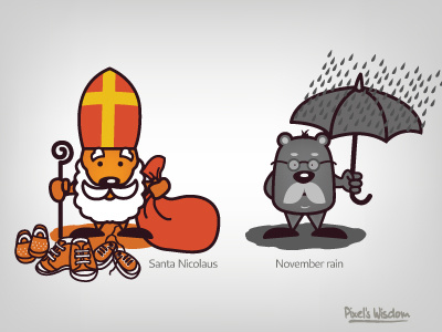 Pixel's Wisdom_7 brohouse character illustrator november rain pixel santa nicolaus wisdom