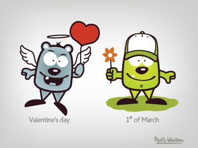 Pixel's Wisdom_8 brohouse funny characters illustrator march pixel valentines day wisdom
