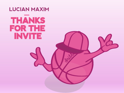 Thank you, Lucian Maxim! debut design dribbble friend funky horia horia oane illustration invitation lucian maxim