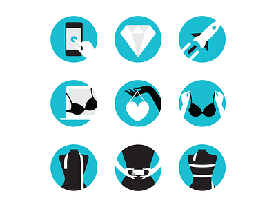 Unused Icons designed for Thirdlove Mobile App app bra fashion flat icons lingerie measure technology