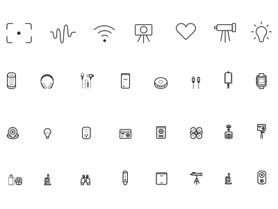 Icon set for VIVITAR e-Commerce cam drone e commerce gadgets headphone icons mobile shop speakers