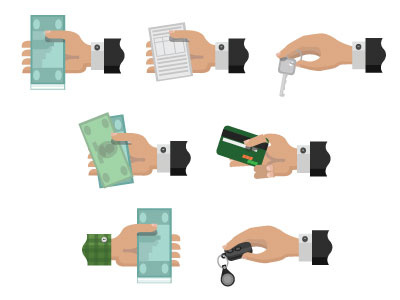 Icons for bank site bank finance hands icons illustrations money pictograms pictures site web