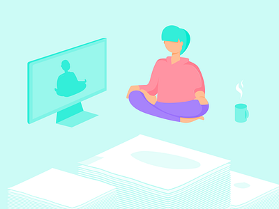 Remote work home office illustration illustrations quarentine stay home work from home