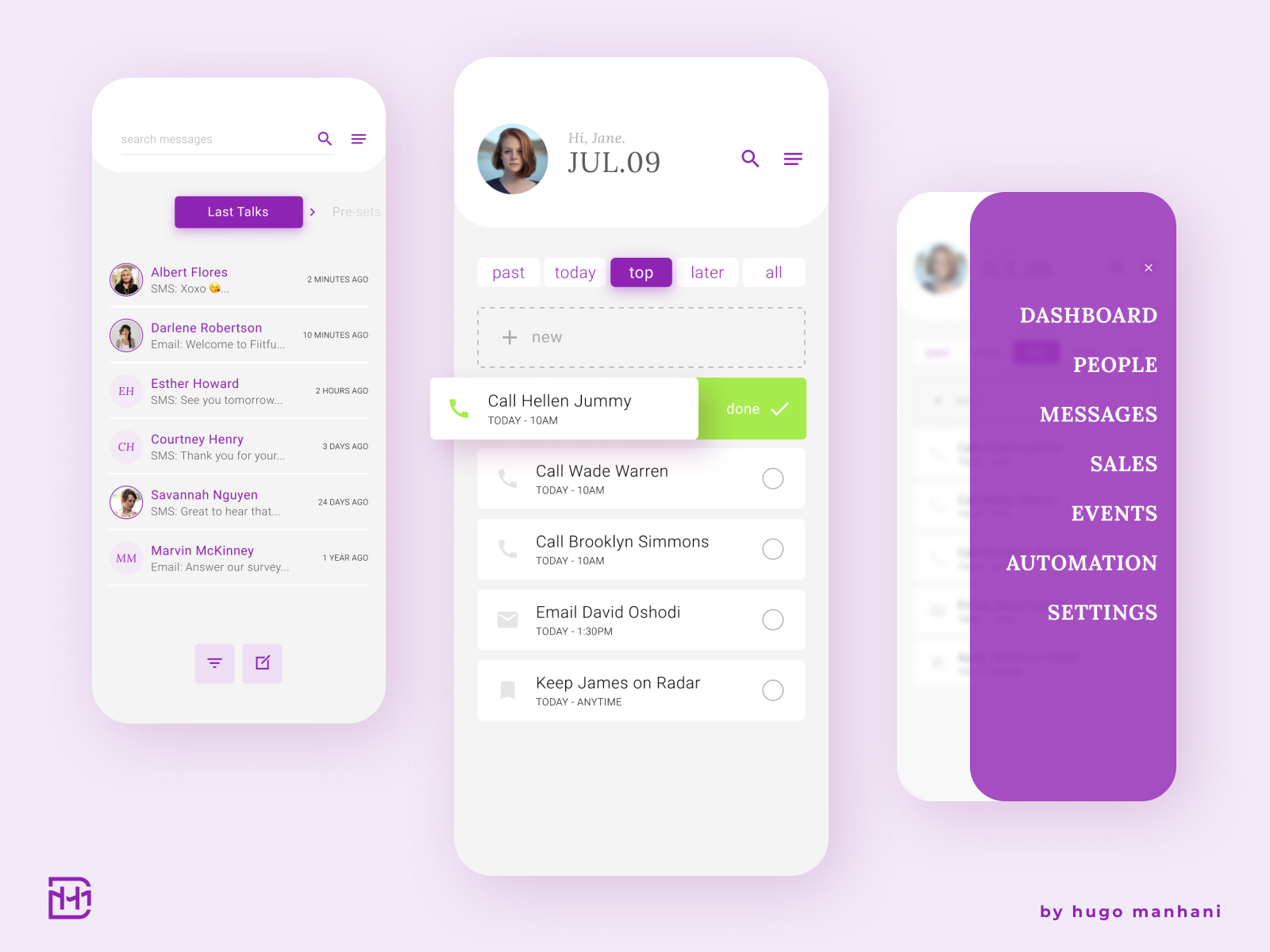 UX UI - CRM Mobile App by Hugo Manhani on Dribbble