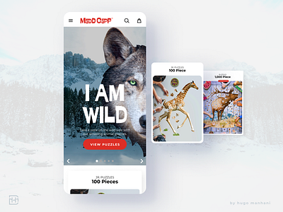 Website Design - Madd Capp Puzzles animal maddcapp mobile ui puzzle puzzle game puzzles shopify userinterface webdesign website website design wild wildlife wolf