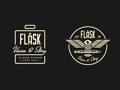 Flask Agency Badges branding design illustration lettering lockup logo type typography vector