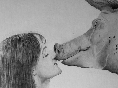 Pig Kiss animal art concep kiss kissmetrics pencil drawing tradicional wrong love