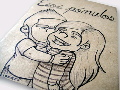 Those cheekbones couple gift love personal project traditional art writing pen