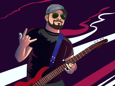 Aiira bass man music musician rock rockstar vector vector artwork