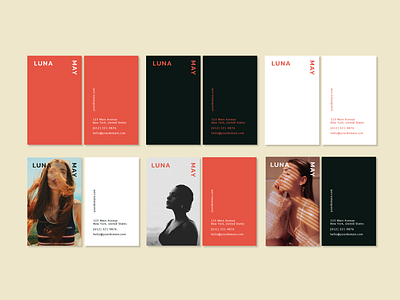 Luna May Business card template black business cards business cards template businesscards clean clean layout fresh minimal design modern orange white