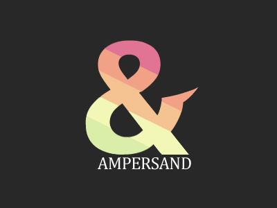 Ampersand logo ampersand clean color design flat illustration logo