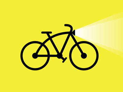 Bike Light bike branding clean color design flat illustration logo yellow
