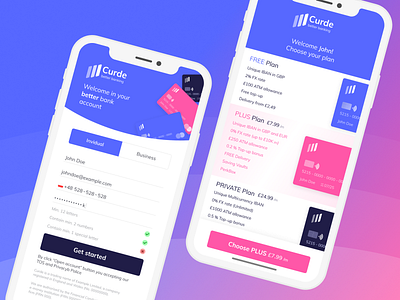 Sign Up to Banking App Concept app app design banking banking app brand brand design company design monese n26 pricing pricing page pricing plans revolut sign up ui ui ux website