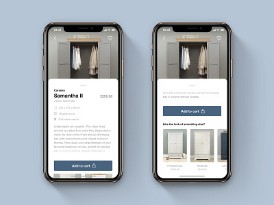 Product Page for Furniture App app bedroom branding category category page design ecommerce flat furniture furniture store ikea interface interior design mobile product product page store ui ux wardrobe