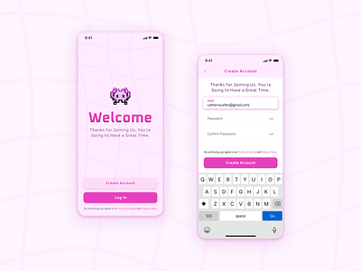 Pink Gamer Sign Up app sign up gamer aesthetic pink sign up ui