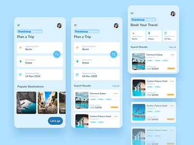 Travel App UI app colorful design flat interface tarvel ui user