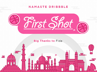 Hello Dribbble best exited first fun india invite qutab minar shot taj mahal thanks