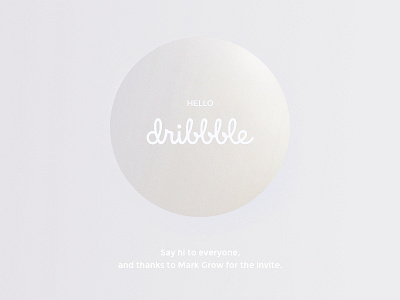 Hello Dribbble circle debut pure