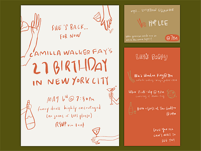 Boozy Birthday Invite birthday booze invitation invite procreate