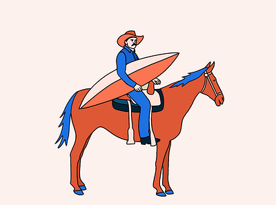 not your average cowboy 🤠 cowboy illustration procreate surfer