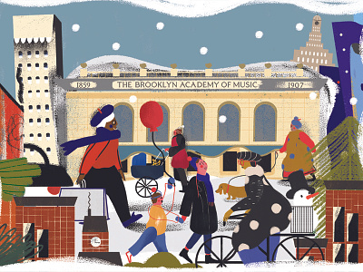 Bam Holiday Card design holiday card illustration illustration art post card