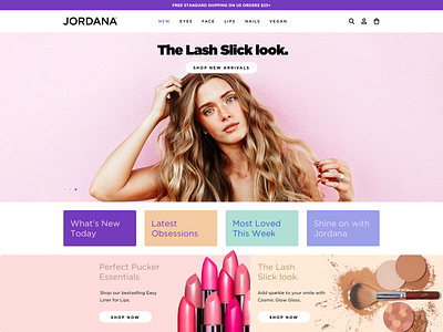 Jordana Cosmetics branding design shopify ui ux web website