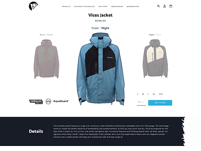Homeschool Outerwear Product Page design ui ux web website