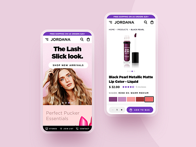 Jordana Cosmetics (MOBILE) design shopify ui ux website