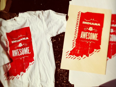 Indiana is awesome. awesome indiana poster screenprint t shirt