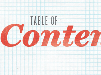 TOC graph paper table of contents texture