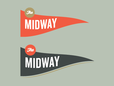 Midway blowing in the wind flag logo pennant