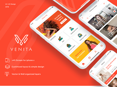 venita app beuty beuty app beuty center app brand interaction design makeup artist mobile app spa spa app ui ux