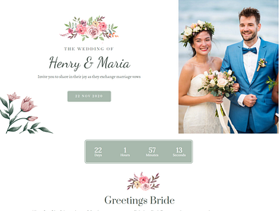 Wedding Web Design ui ux web webdesign website website design wedding wedding invitation