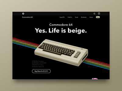 dailyUI Challenge 003 - Landing Page (above the fold) commodore daily 100 challenge landing page landing page design minimal ui