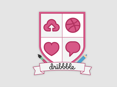 Dribbble Crest crest dribbble illustration