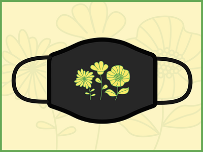 Face mask for Summer 2020 face mask flowers illustration vector