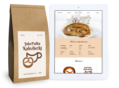 Logo, packaging and web design for JuhoPulli coffee coffee graphic design logo packaging pretzels web design