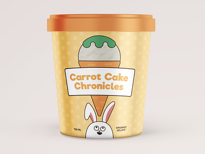 Carrot Cake Ice Cream Packaging bunny carrot cake colorful dribbbleweeklywarmup food graphic design ice cream illustration packaging