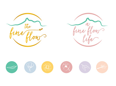 Logos and icons for The Fine Flow graphic design icons logo wellness