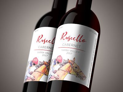 Wine bottle label for Ruscello Cabernet