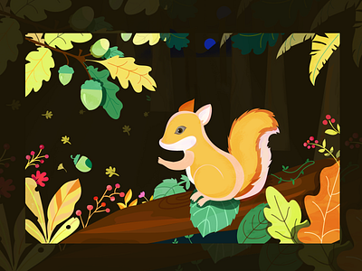 Squirrel animal botany design illustration squirrel